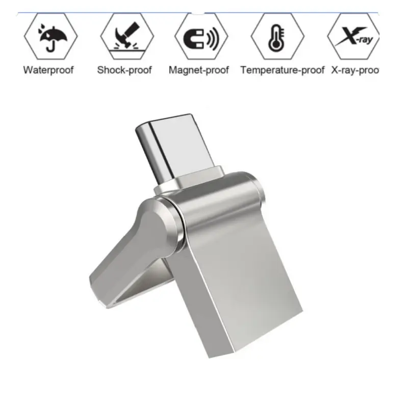 Type C Flash Drive 2TB, Dual USB3.0 Thumb Drive,USB C Pendrive Memory Stick for Android Phones,iPad,iphone16,iPad,Laptop and PC-Silver