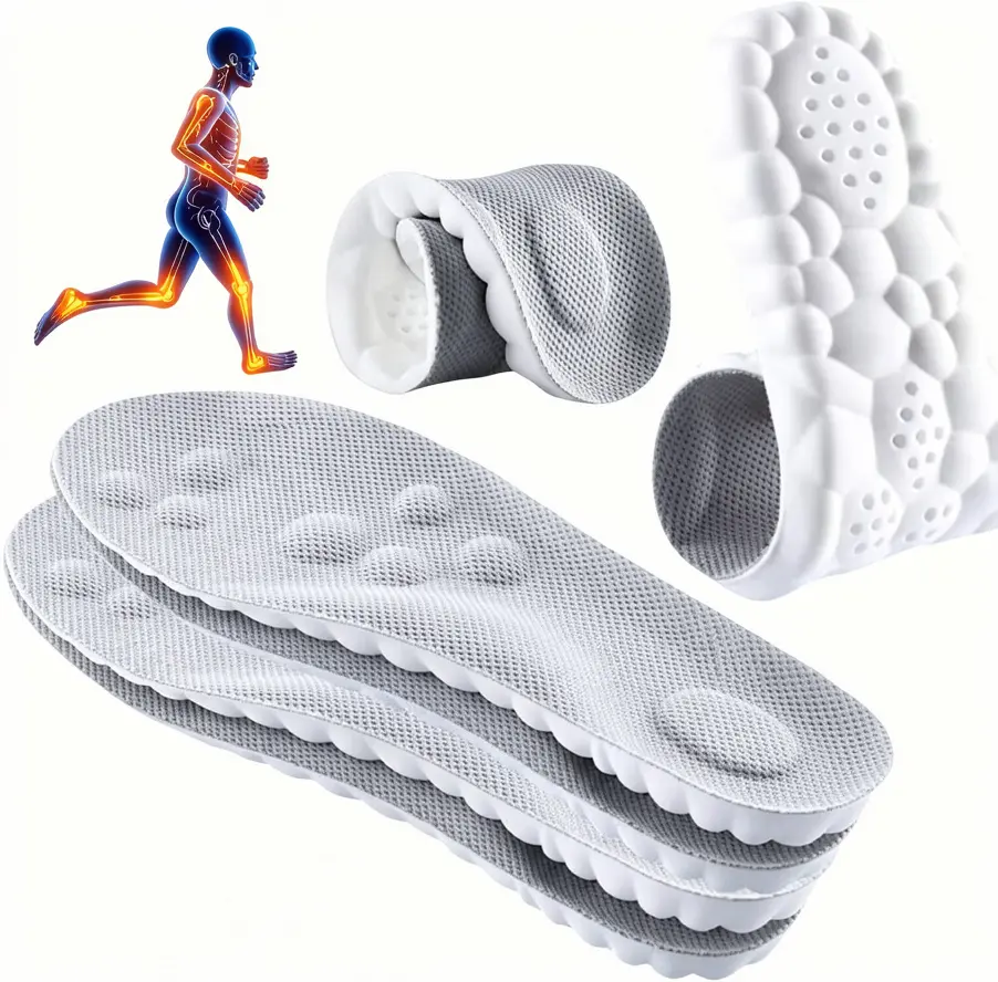 4D Cloud Technology Super Soft Cushion Insoles, Breathable Elastic Sweat Absorbent Lightweight Shoe Insoles, Soft Support Insoles for Non Tiring Feet Daily Footwear