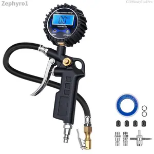 Digital Tire Pressure Gauge with Inflator, Air Compressor Accessories with Air Chuck Quick Connect Coupler, Car Attachments with Rubber Hose for Car, Truck, SUV, Cycle, RV, 250 PSIZephyroCC29HandyToolPro
