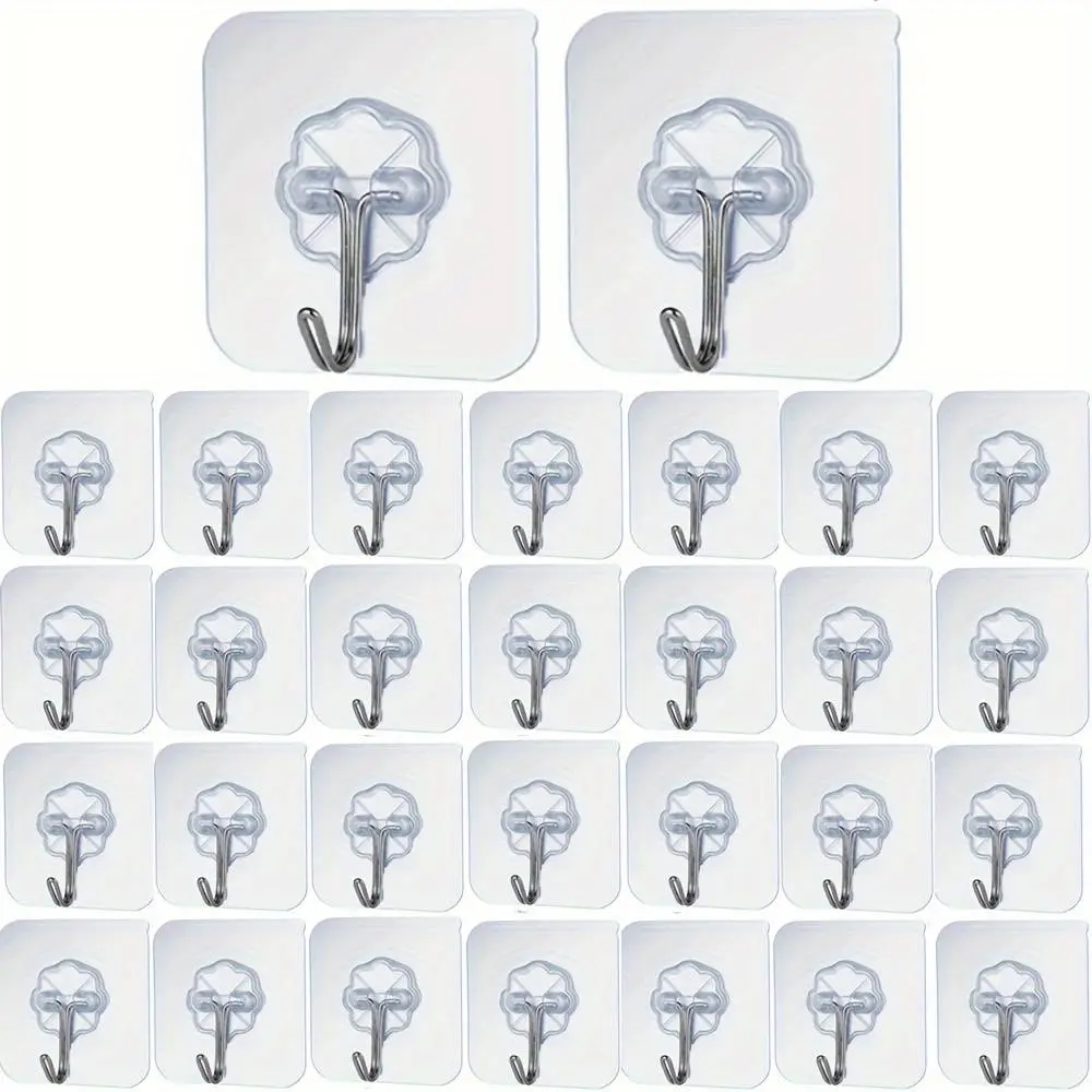 Self-Adhesive Wall Hooks for Keys Towels and Home Storage, 10 Pack