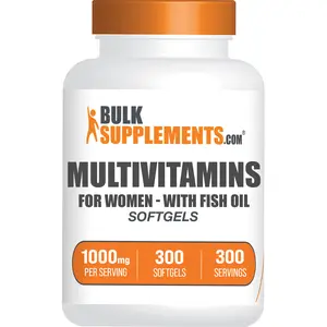 BulkSupplements - Multivitamins For Women (With Fish Oil) Softgels - Bone Health - Energy Production - 90-300 Softgels - 1000mg per Serving