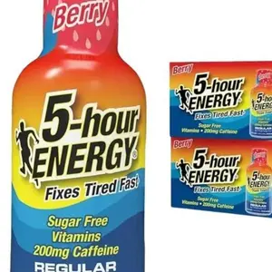 5-hour ENERGY Regular Strength Energy Shot Berry Flavor Sugar Free 200mg Caffeine with B Vitamins & Amino Acids Zero Calorie (1 Pack)
