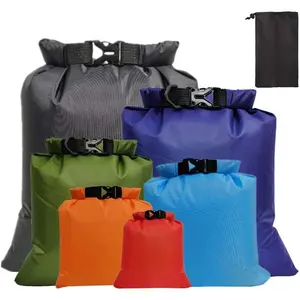 6 Pack Waterproof Dry Bags, Lightweight Outdoor Dry Sacks Ultimate Dry Bags for Kayaking Rafting Boating Camping (1.5L, 2.5L, 3L, 3.5L, 5L, 8L)