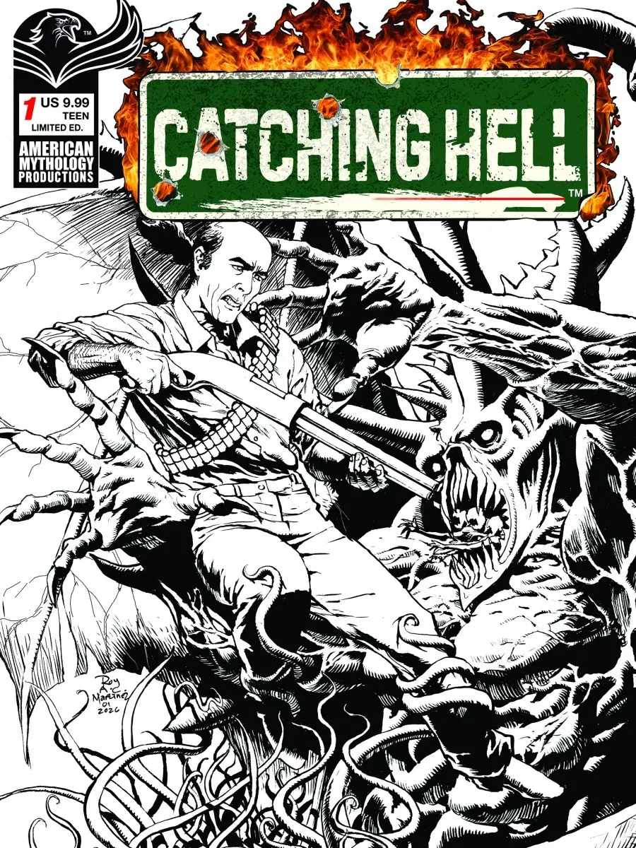Catching Hell #1 Comic Book, Cover F - Roy Allan Martinez Black & White Limited 350-Copy Variant