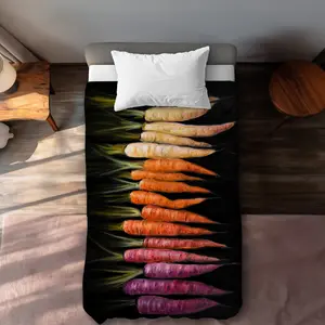 Begin Home Decor C1DCTXLW5AG5M0 Colorful Carrots Twin Size Extra Long Duvet Cover - Kitchen Gastronomy Home Decor