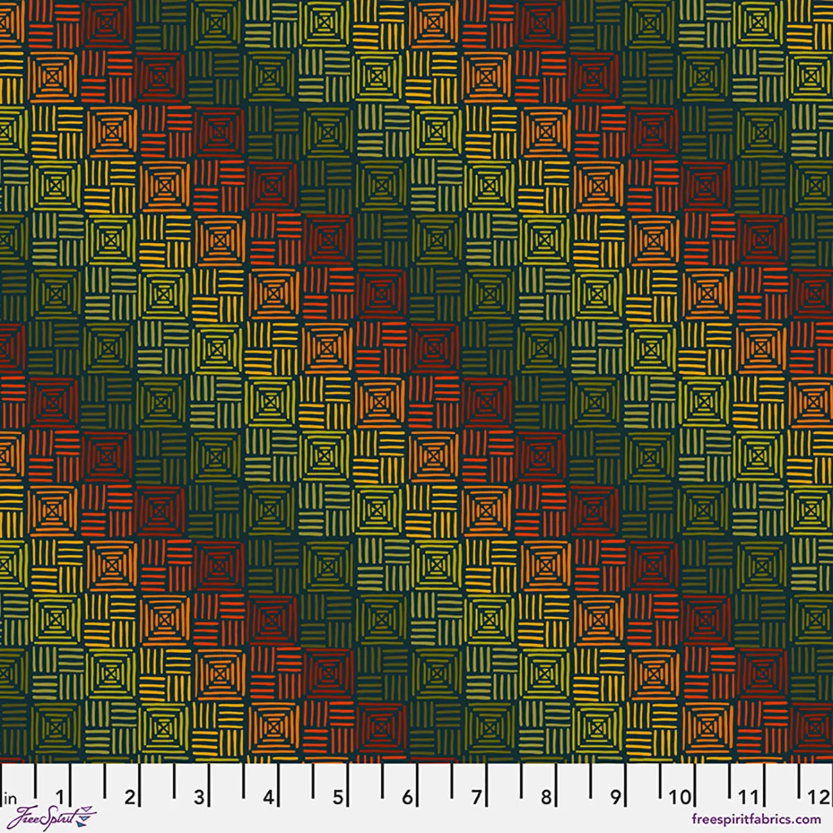 Fabric FreeSpirit Ombre Sunset Grid More Than Bones by the Quarter Yard PWCD171.XOMBRE