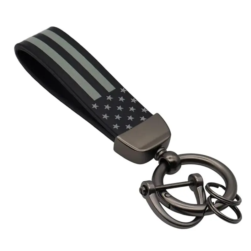 American Flag Pattern Car Keychain, Fashionable Alloy Keychain for Men, Fashion Accessories for Daily Use, Trendy All-match & Exquisite Keychain for Birthday Gift, Keychain Wristlet