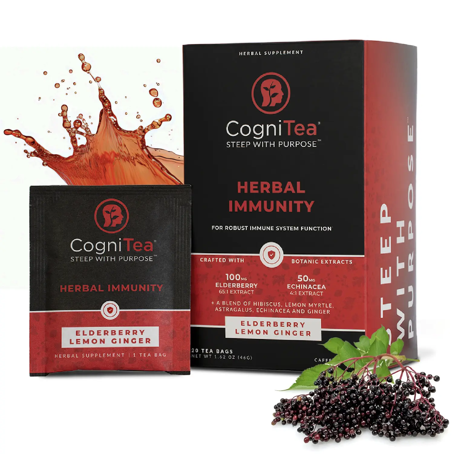 CogniTea Herbal Immunity with Elderberry and Echinacea