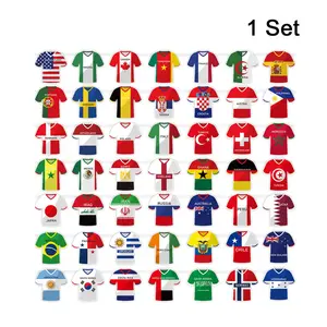 2026 World Cup Pull Flag, 49Pcs International Country String Flags Garland, USA Mexico Canada Soccer Theme Party Bunting Banner Decorations for Sports Events, Olympic and Outdoor Celebrations Party Decoration
