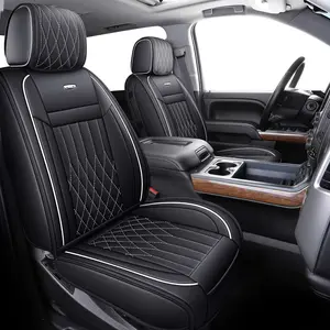 2007-2026 GMC Sierra Chevy Chevrolet Silverado Car Seat Covers 1500 2500HD 3500HD Trail Boss Z71 Crew Double Extended Cab Waterproof Leather
