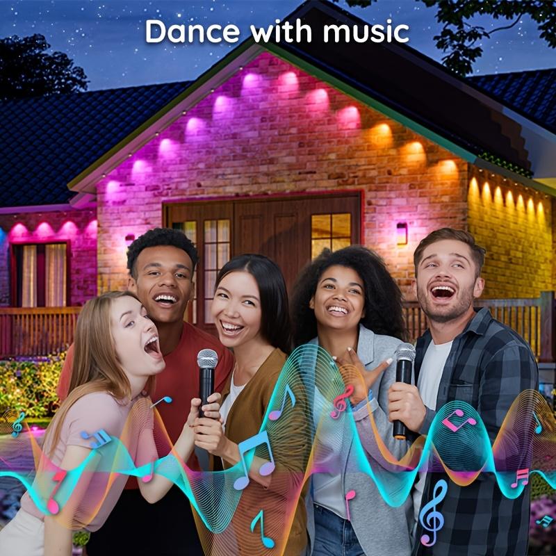 Mutovlin 50-400FT 250 Bulbs IP67 Waterproof RGB Outdoor LED Permanent Light with App & Remote Control for Party Valentine's Day Garden Gift