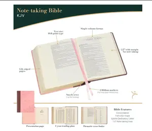 KJV Holy Bible, Note-taking Bible, Faux Leather Hardcover - King James Version, Brown/Pink (KJV Note-taking Editions) Hardcover – July 1, 2021