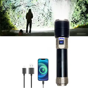 2026 New Release – 30000 Lumens Tactical Flashlight | 20W Super Bright LED, USB-C Fast Charging, Zoomable & Impact-Resistant | Power Bank for Camping, Fishing, Dog Walking & Emergencies