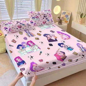 Geometric Pattern Bedding Set, 3 Counts/set Including 1 Count Fitted Sheet & 2 Counts Pillowcase without Filler, Soft Comfortable Bedding Set for Home Bedroom, Bedsheet Sets, Bed Sheets Set