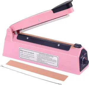 Impulse Bag Sealer 8 inch, Impulse Heat Sealer, Manual Impulse Bag Sealer Poly Bag Sealing Machine Heat Seal Closer for Plastic Bags PE PP Bags