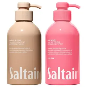 Saltair Body Wash, Signature Scents 2-Pack. Moisturizing Body Cleanser with Monoi Oil and Cupuacu Butter. Luxury Shower Gel for Women and Men. Vegan, 2x 17oz Pump Bottles
