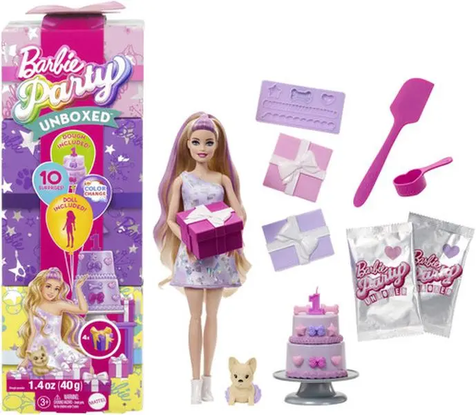 Mattel - Barbie Party Unboxed Doll & Accessories, Pet Birthday Series Birthday Bows Set  [Collectible Figurine/Statue/Bust] Paper Doll