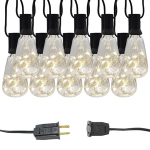LumaBase Electric Edison String Lights with Soft White Fairy Lights 124" Cord 10 Edison Bulbs Weather-Resistant for Indoor Outdoor Use, Led Edison Bulbs, Warm White Light