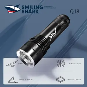 【Q18】SmilingShark  Diving Flashlight Dive Torch Light IPX8 Waterproof T6 Yellow White Flash Light Super Bright USB Rechargeable 26650 Long Baattery Life Best Underwater Swimming Diving Fishing