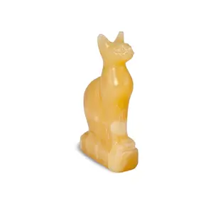 Egyptian Bastet Cat Alabaster Statue - Made In Egypt
