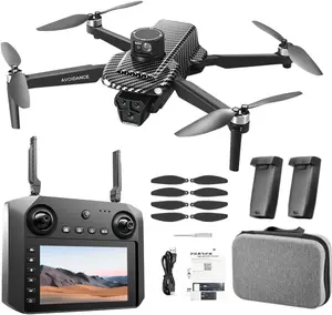 4K GPS Drone with Laser Obstacle Avoidance  Brushless Motor, 5G FPV & 4.5" Screen. Intelligent Follow, Waypoint & One-Key Return. Lightweight 200g + 2 Batteries for Pro Aerial Photography!  #Drone #4KCamera #Tech #Photography remote