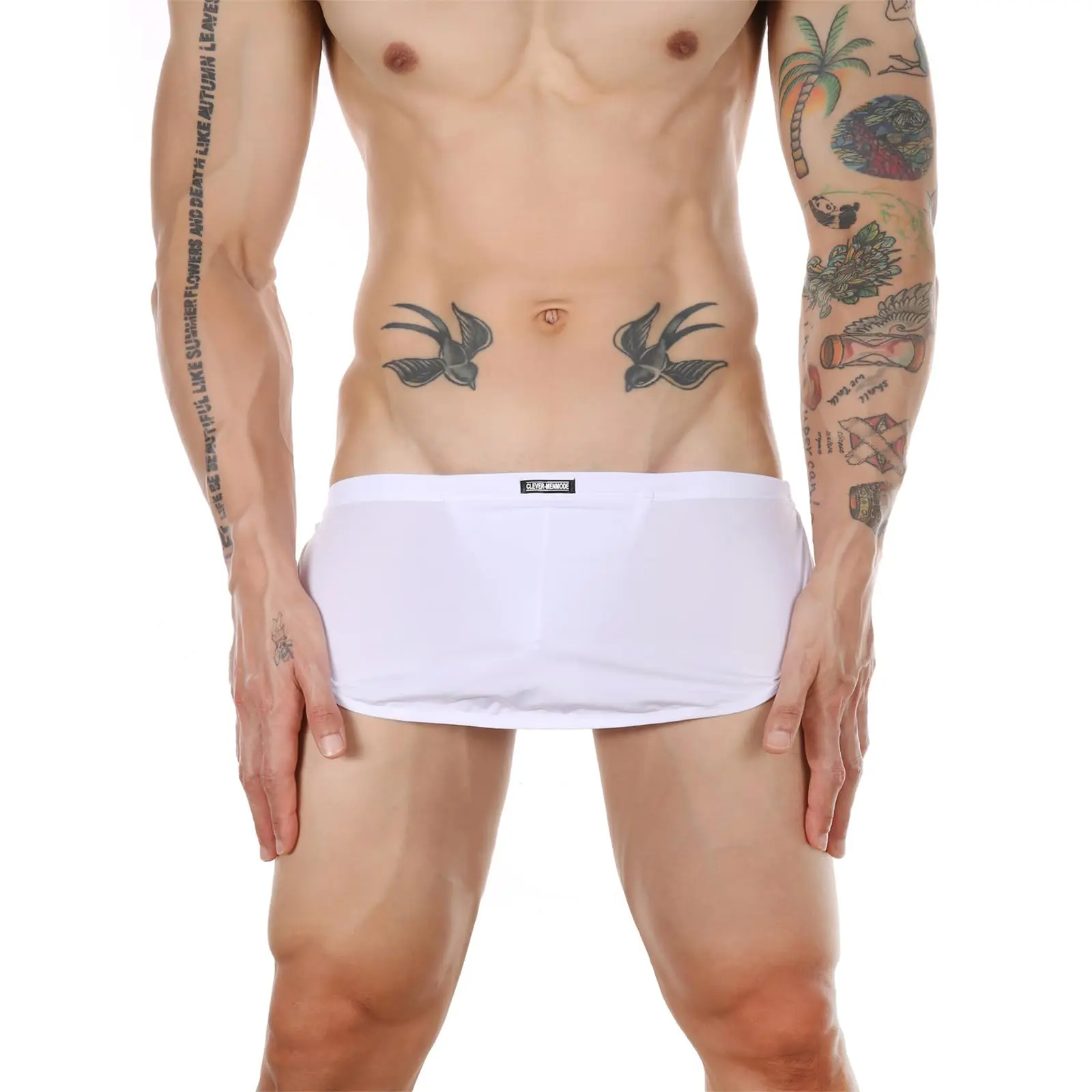 Men's Ultra-thin Split Side Underwear Loincloth Thong Breathable Boxer Briefs Athletic Shorts