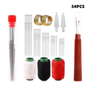 Easy-to-thread large-eye sewing needles.34PCS Big Eye SteelNeedles Set-Long& Thin Handmade Quilting & Sewing Needles Kit for DlY Sewing Projects.