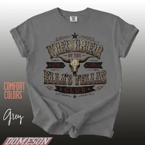 Comfort Colors Ella's Fellas Shirt, Member Ellas Fellas Club T-shirt, Southern Cowgirl Style Gift, Ellas Fellas Retro Western Shirt, Ella Langley Graphic Tees