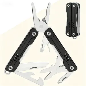 11-in-1 Compact Multitool Keychain, Mini Pliers with Pocket Knife Scissors & Screwdrivers, Lightweight EDC Tool for DIY Travel Camping, Cool Gadget for Men Gift