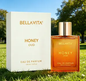 Bella Vita Luxury Honey Oud EDP 100ml Rich Patchouli Vanilla Bergamot Floral Spicy Scent Vegan Essential Oil Infused Long Lasting Unisex Perfume Perfect Valentine’s Day Gift