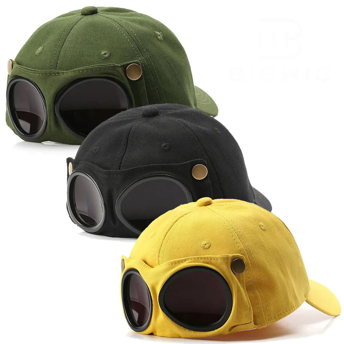 Retro Canvas Baseball Cap for Women and Men, Vintage-Style with Goggle Accent and Breathable Mesh for All Seasons Outdoor Shade, Flip-Up Goggle Design, Casual Outfits Cap, Fashionable Hats, Cyberpunk, Brass-Toned Metal Hardware, Female, Street, Goggle Acc
