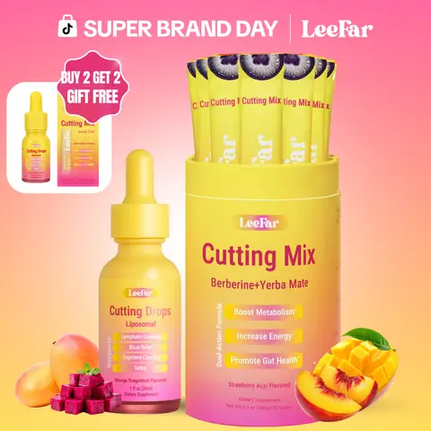 【Leefar Cutting Bundle】Leefar Cutting Mix| Peach Mango Flavor*1+Leefar Cutting Drops| Mango Dragonfruit Flavor *1