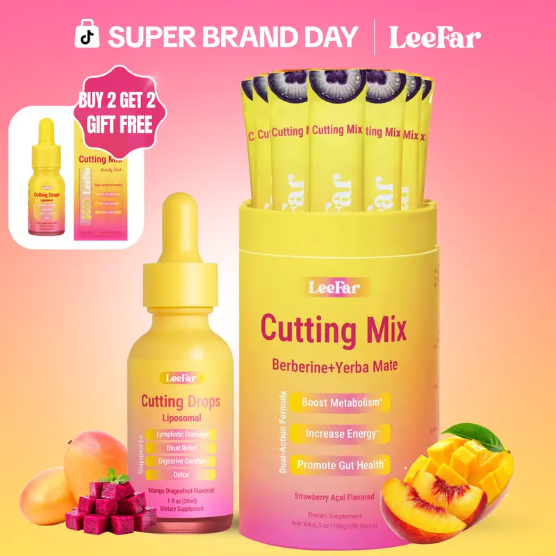 【Leefar Cutting Bundle】Leefar Cutting Mix| Peach Mango Flavor*1+Leefar Cutting Drops| Mango Dragonfruit Flavor *1