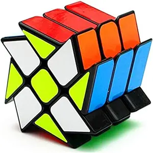 P-ITC026    Windmill Magic Cube 3x3 Black Wheel Fenghuolun Twisty Puzzle 3x3x3 Speed Cube Puzzle