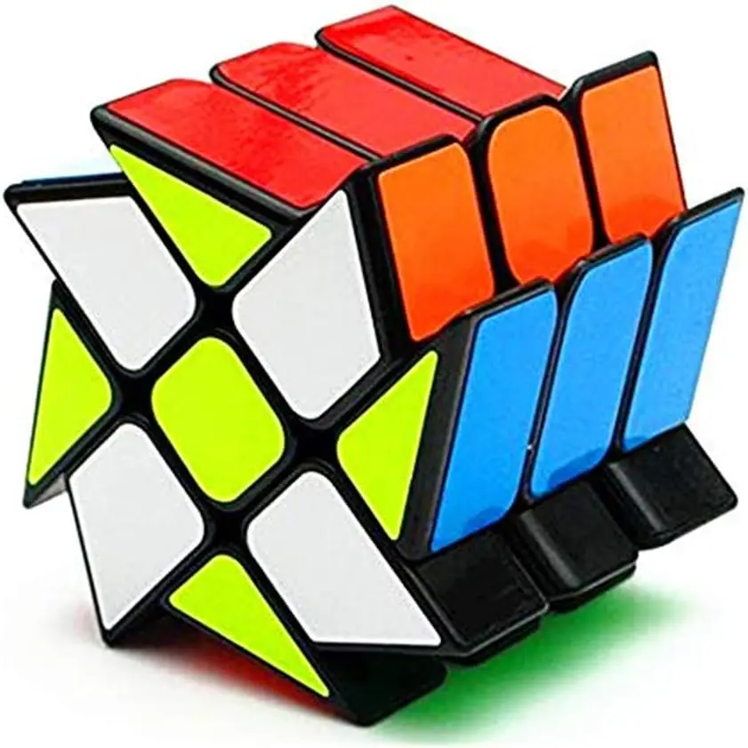 P-ITC026    Windmill Magic Cube 3x3 Black Wheel Fenghuolun Twisty Puzzle 3x3x3 Speed Cube Puzzle