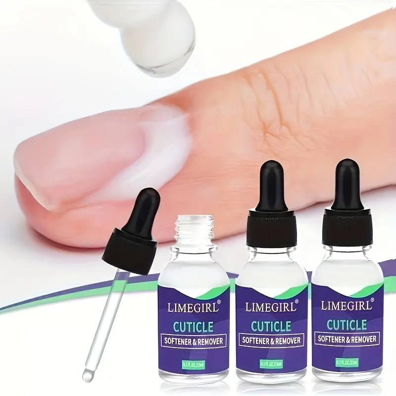 15ml Cuticle Softener and Remover Liquid with Dropper, Nail Prep Care for Dry Cuticles Home Manicure, Preparation, Precision Applicator # pink