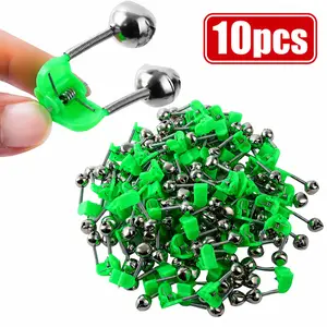 10Pcs Double Ring Fishing Bells with Plastic Clip Buckles, Fishing Accessories for Outdoor Fishing, Practical Fishing Equipment