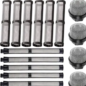 4+6+6pk) 246385 246384 287032 Filter Set for Graco 390 395 490 495 595 3400 Sprayer – Stainless Steel Paint Sprayer Replacement Filters for Pump, Gun & Suction Tube