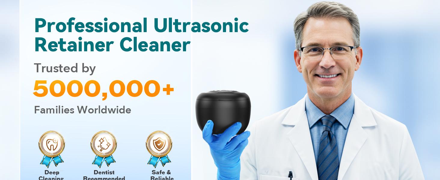 Dental Ultrasonic Retainer Cleaner Machine - 45kHz Dental Cleaning Pod with 4 Modes, Digital Timer & 200ML Capacity for Toothbrush Head & Jewelry,Denture, Mouth Guard, Aligner, Night Guard, Braces Dental Ultrasonic Retainer Cleaner Machine - 45kHz Dental Cleaning Pod with 4 Modes, Digital Timer & 200ML Capacity for Toothbrush Head & Jewelry,Denture, Mouth Guard, Aligner, Night Guard, Braces