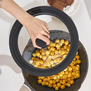 Universal Lid for Pots Pans Skillets Tempered Glass Lids with Rim Heat Resistant