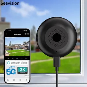 Seevision 2K 3MP Window Camera 5G&2.4GHz WiFi AI Full Color Night Vision Wireless Indoor Home Security Cam w/Motion Detection 2-Way Talk Alexa 24/7 Recording Zone Set 10Ft Cable Easy Install Card - Local