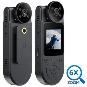 4K Vlog WiFi Action Camera, Portable Wearable Sports Camera with 6X Digital Zoom & 1.45'' Color Display, Outdoor Sports Camera for Cycling Skiing Running, Wearable Body Cam