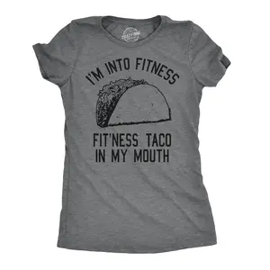 Womens Fitness Taco Funny Gym T Shirt Cool Humor Graphic Muscle Tee for Ladies Funny Womens T Shirts Cute Vintage Fashion Casual Ladies T-Shirt Gift Cinco De Mayo Tops for Women Funny Fitness Top Women's
