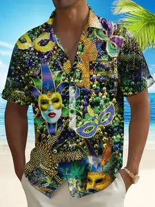 Men's Hawaiian Shirt Short Sleeve Floral Button Down Shirts Tropical Holiday Beach Shirts