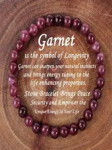 1pc Elegant autum jewellery red garnet jewelry for women bracelets for friend Birthday Gift Christmas bijoux Women's Gift natural stone Beaded Gemstones birthstone bracelet January Birth Stone Energy Bracelet