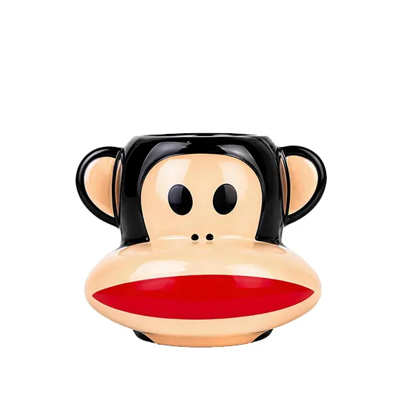 【Paul Frank】Limited Edition N-30 17oz Hand Made Retro Hand-Painted Striped Ceramic Coffee Mug Heat Resistant Non-Slip Cup for Hot Cold Drinks Funny Ceramic Coffee Mug， Cup for Women Men