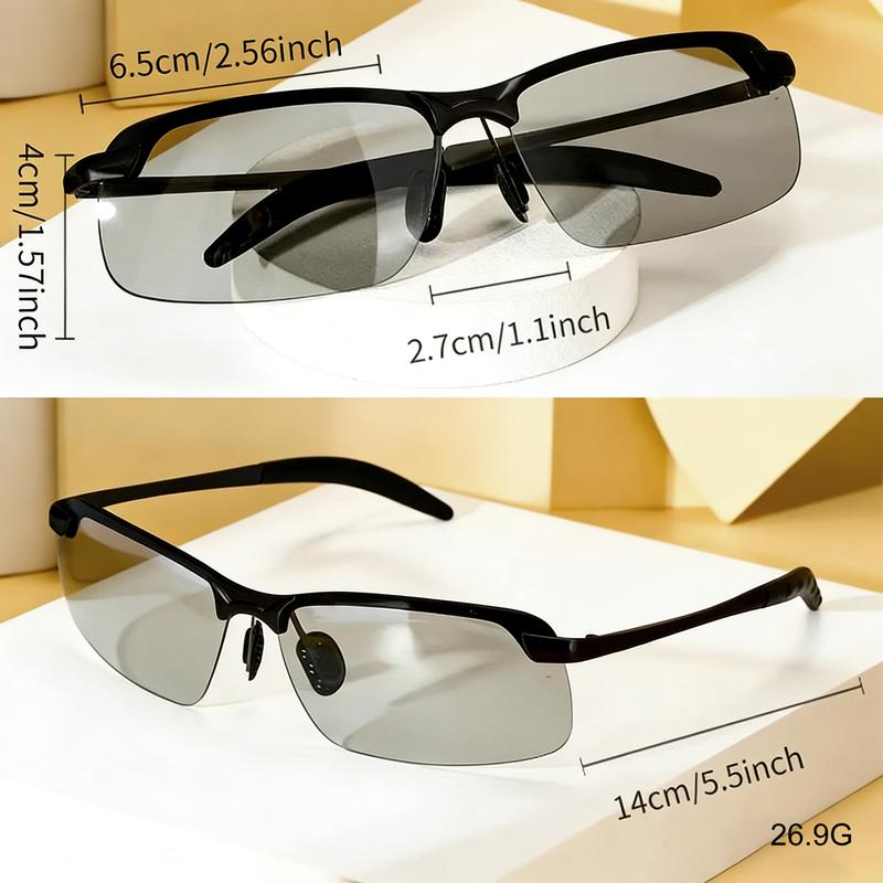 【dealsforyoudays】Paleshy HD Polarized Photochromic Sunglasses UV400 Protection, Unisex 2026 Summer Retro Oversized Simple Square Frame Fashion Accessories, Outdoor Sports Driving, Fishing, Golf, Running, Climbing Day Night Safety Glasses