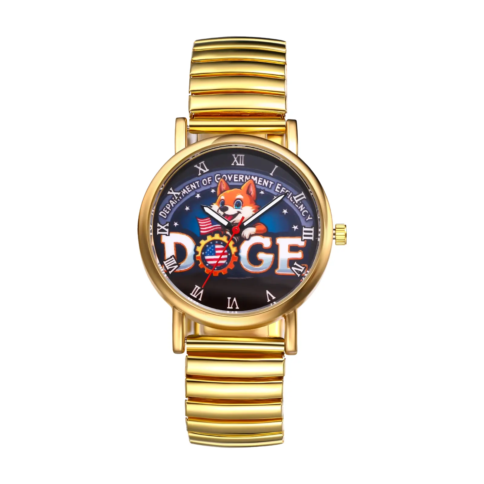 OIDEA DOGE Unisex Ultra-Thin Collectible Quartz Watch - Elastic Band, Colorful, Water-Tight, Department of Government Efficiency Themed, Colorful Quartz Watches, Water-Tight Quartz Watches