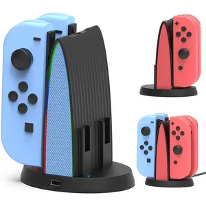 Controller  Dock for   JoyCon, Joy Con Charger Station Compatible with OLED, 4 in 1 JoyCons   Accessories with LED Indication and USB Type-C Cord
