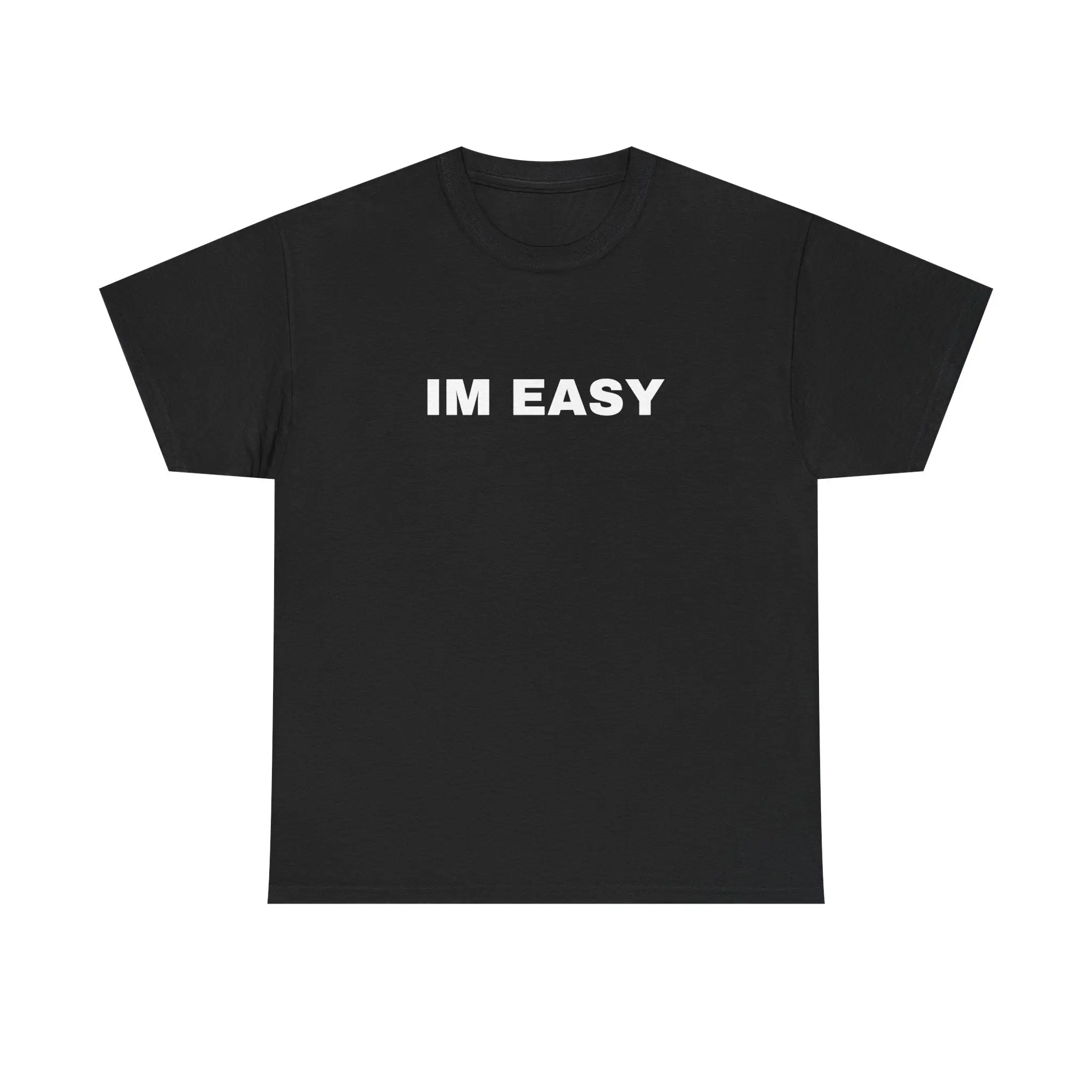 Men's Classic Soft Cotton IM EASY Short-Sleeve T-Shirt - Streetwear, Casual, Smooth Fabric, Printed Design Tee